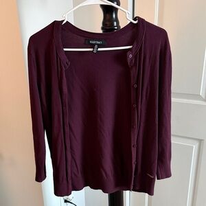 Ellen Tracy Rich Burgundy Knit Top